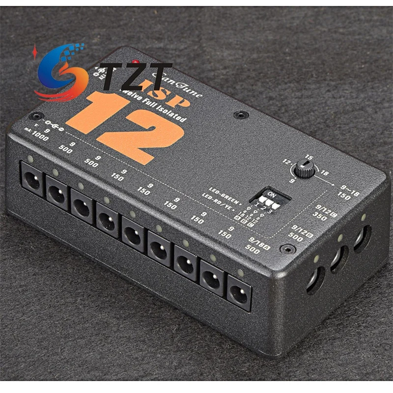 TZT ISP15 15-Channel/ISP12 12-Channel Fully Isolated Guitar Pedal Power Supply Isolated Power Supply for Stomp Box