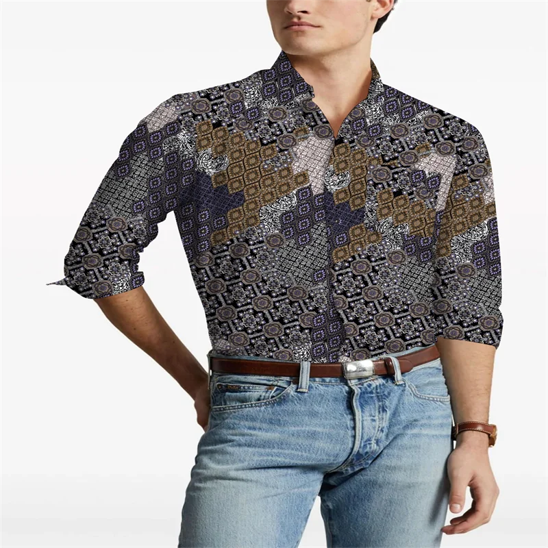 

Latest pattern high-quality men's fashionable long sleeved shirt made of soft fabric for casual men's shirt