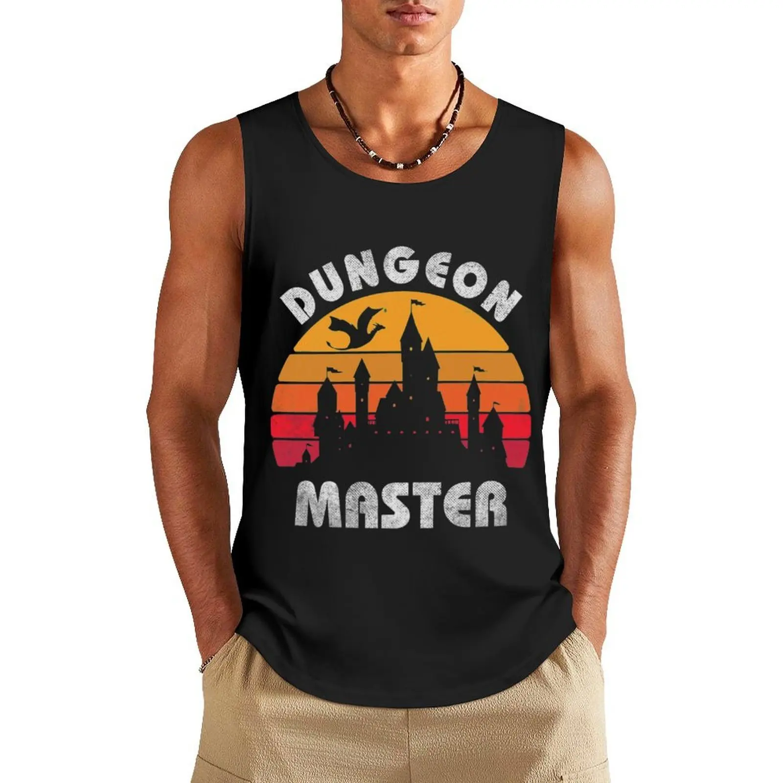 

Dungeon Master T-ShirtDUNGEON MASTER Tank Top gym clothes man fitness Sleeveless men gym shirt men t-shirt Men's