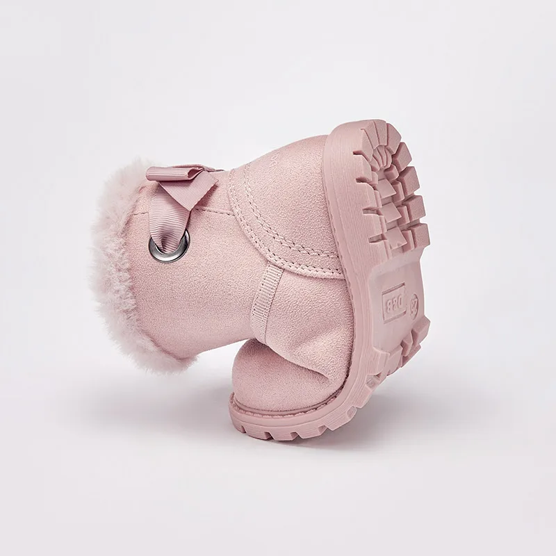 Dave Bella Winter Children Plush Shoes Boy Girls Fashion Boots Plush Kids Shoes Flat Slip on Warm Girls Short Boots DB4243947