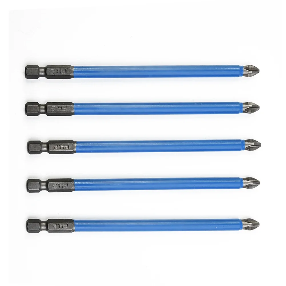 5 pezzi set di punte per cacciavite elettrico con codolo esagonale magnetico antiscivolo PH2 127mm testa lunga per cacciavite a croce utensili manuali