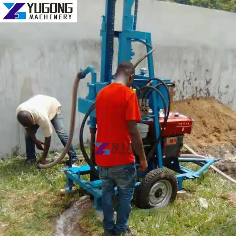 100 Meter Portable Diesel Engine Track-type Water Well Drilling Rig Tractor Mounted Water Well Drilling Rig Machine
