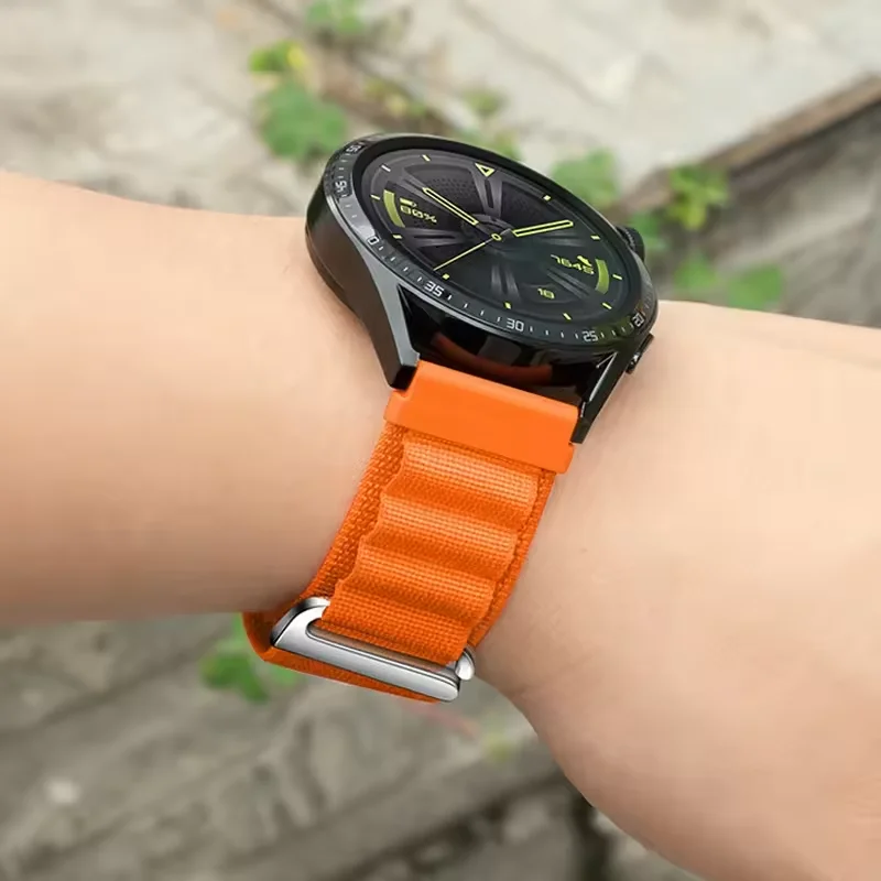 Huawei Watch 5 46mm GT4/5/5Pro 46mm、Samsung Watch 7 6 5、Amazfit Active 2 Bip 6対応 20/22mm アルパインストラップ ナイロンブレスレット ウォッチバンド