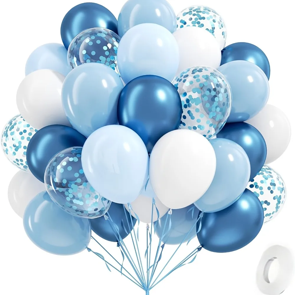 57 Pcs Blue Balloons, Perfect for Birthday Wedding Summer Gender Reveal, Indoor Outdoor Party Decor