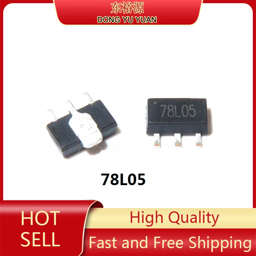 Free Shipping 100pcs HIGH-QUALITY 78L05 78L05 5V 100mA SOT-89 SMD Voltage Regulator