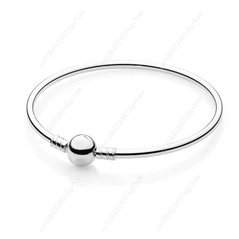 رائجة البيع الأصلي غرامة مجوهرات 925% فضة على شكل قلب دائرة السلس عظم الثعبان سوار Charm للنساء هدية عيد