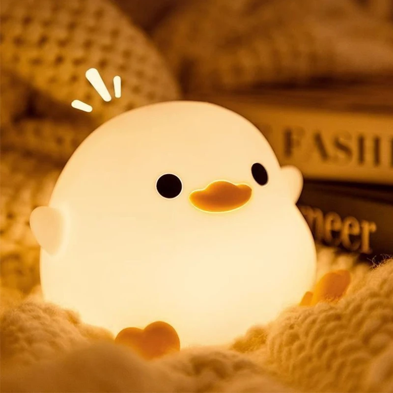 

LED Night Light Cute Cartoon Animals Silicone Night Lamp USB Rechargeable Bedroom Lights for Children Kid Touch Sensor Timing