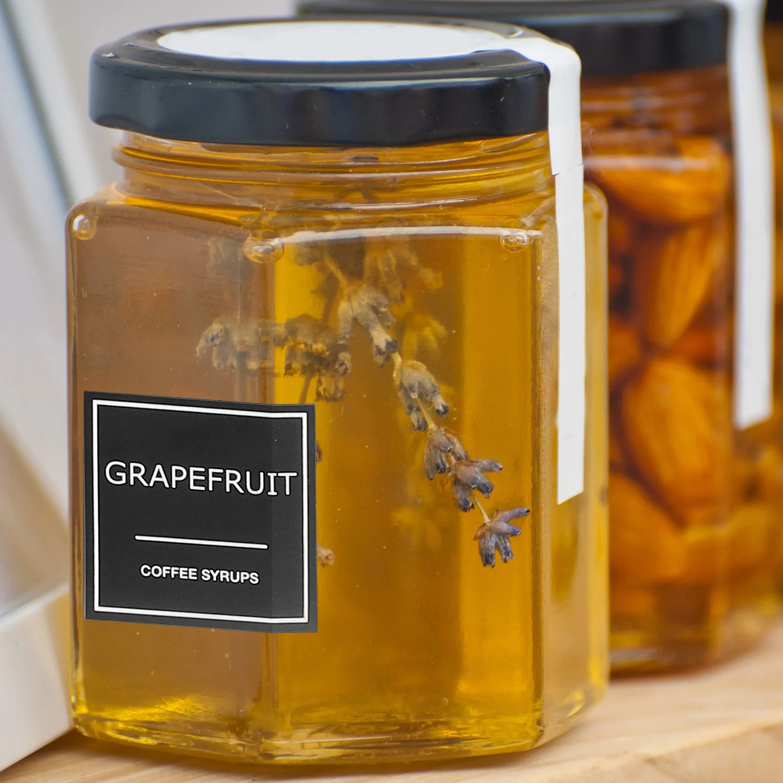 3 Sheets Coffee Syrup Labels Waterproof PVC Stickers for Coffee Bottles Jars Reusable Kitchen Organization Syrup Labels