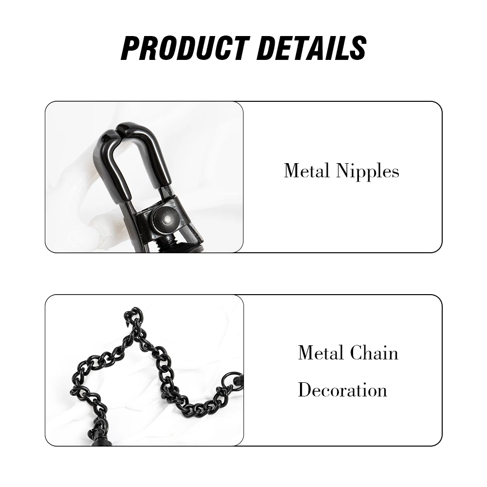 Crab Nipple Clamps With Chain Adjustable Metal Body Clips Non-Piercing Jewelry Sex Toy For Women And Couples