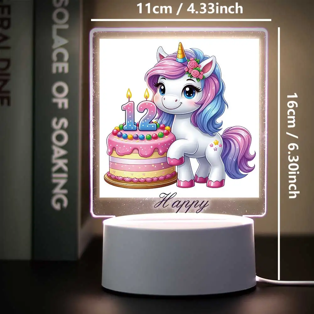 1 pc charming unicorn UV Print Custom Name Acrylic Night Lights Color Changing Lamp Bedroom Decor Kids Birthday Gift