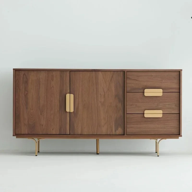 

xz1zq Simple Modern Sideboard Cabinet Nordic Light Luxury Walnut Living Room Wall Cabinet Home Locker