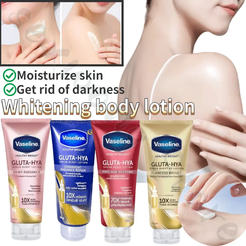 

Vaseline Glutamine Whitening Body Lotion Highly Concentrated Niacinamide Hyaluronic Acid Brightens Skin Deeply Hydrating 330ml