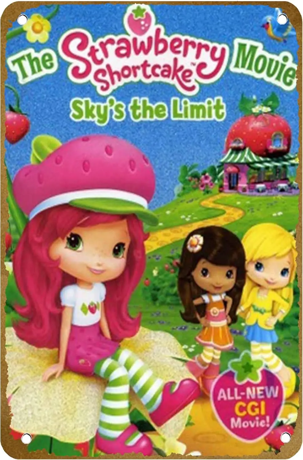 The Strawberry Shortcake Movie: Skys the Limit Poster Metal Tin sign Logo Family Club Bar Cafe Bedroom Art Wall Decoration Gift