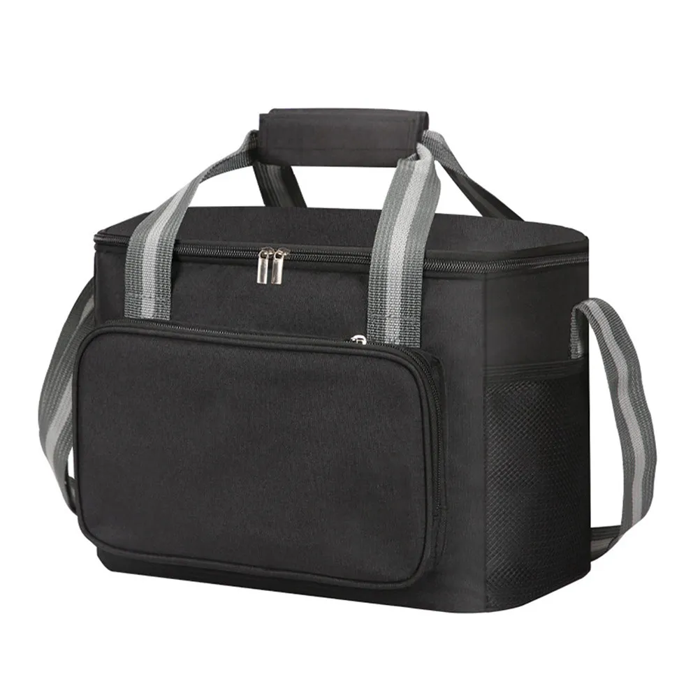 Lunch Box Bag Insulated Tote Wear Resistant Strong Bearing Capacity Simple Design Snacks Water Bottle Lunch Bag