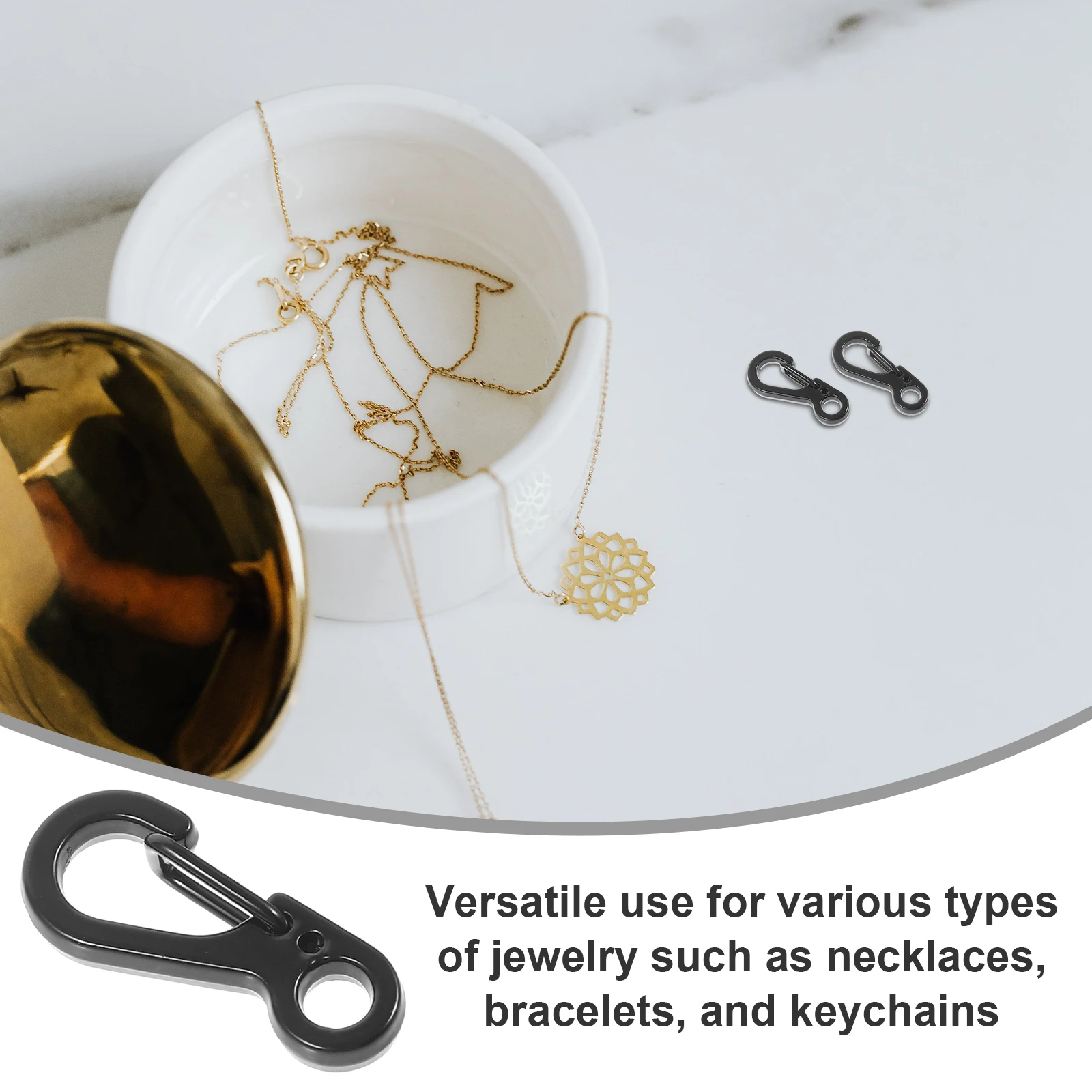 

20 шт., мини-карабин из цинкового сплава, быстроразъемный зажим, ювелирный брелок, универсальное использование, стильный прочный мини-карабин