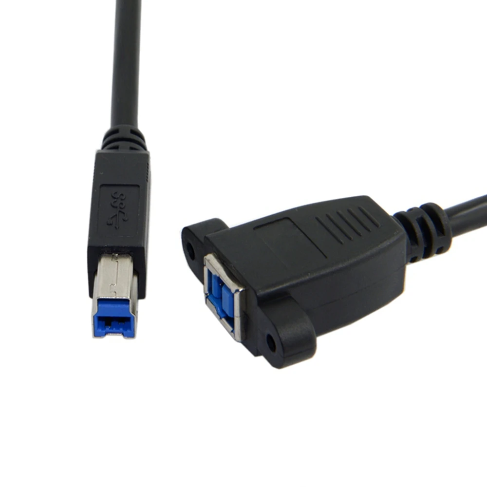 0.5M USB3.0 B male to female extension cable USB3.0 printing port extension cable with lockable screw hole