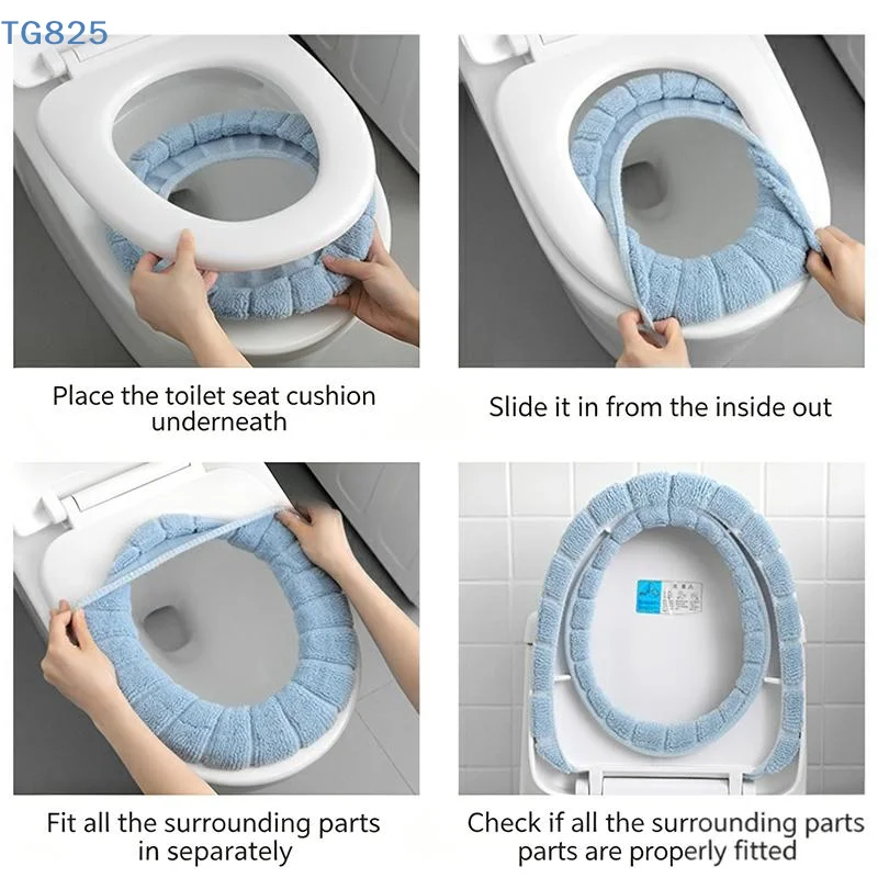 【AN】1Pcs Bathroom Toilet Seat Cover Soft Warmer Washable Mat Cover Pad Cushion Seat view 4