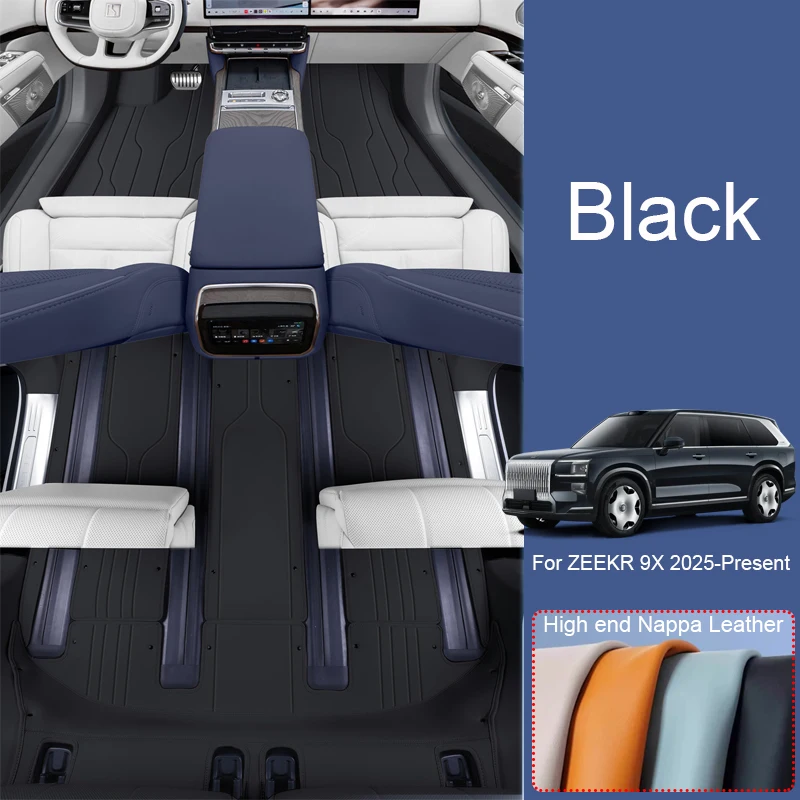 

For ZEEKR 9X 2025-Present Custom Nappa Leather Anti-Slip Car Foot Protect Mat Auto Luxury Waterproof Floor Pad Accessory