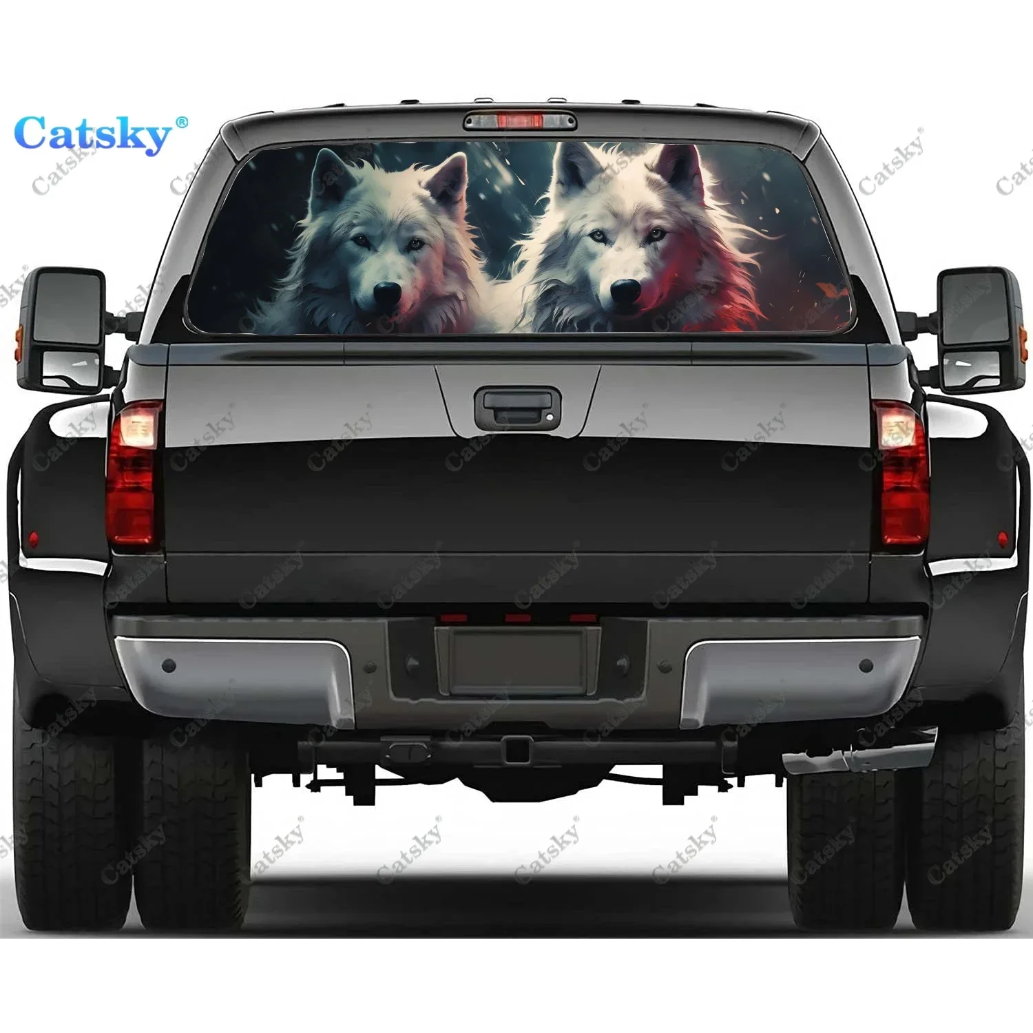 

Group Of Wild Wolves Rear Window Decal Fit Pickup,Truck,Car Universal See Through Perforated Back Windows Vinyl Sticker