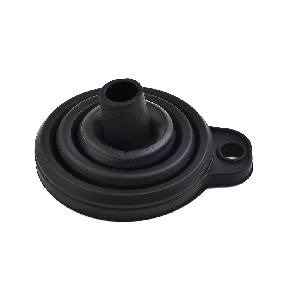 1 Pcs Car Funnel Fluid Change Fill Gasoline Hot Oil Fuel Parts Petrol Silicone 7.5cmX8cm Accessories Black High Quality