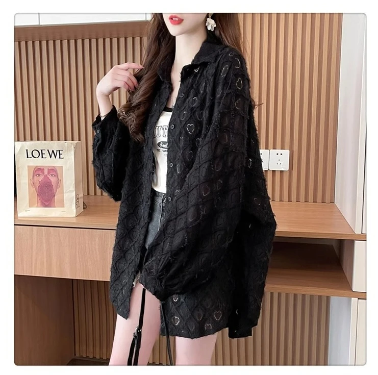 

Sunscreen shirt women's jacket 2025 summer new fashion style loose design thin top women's clothing