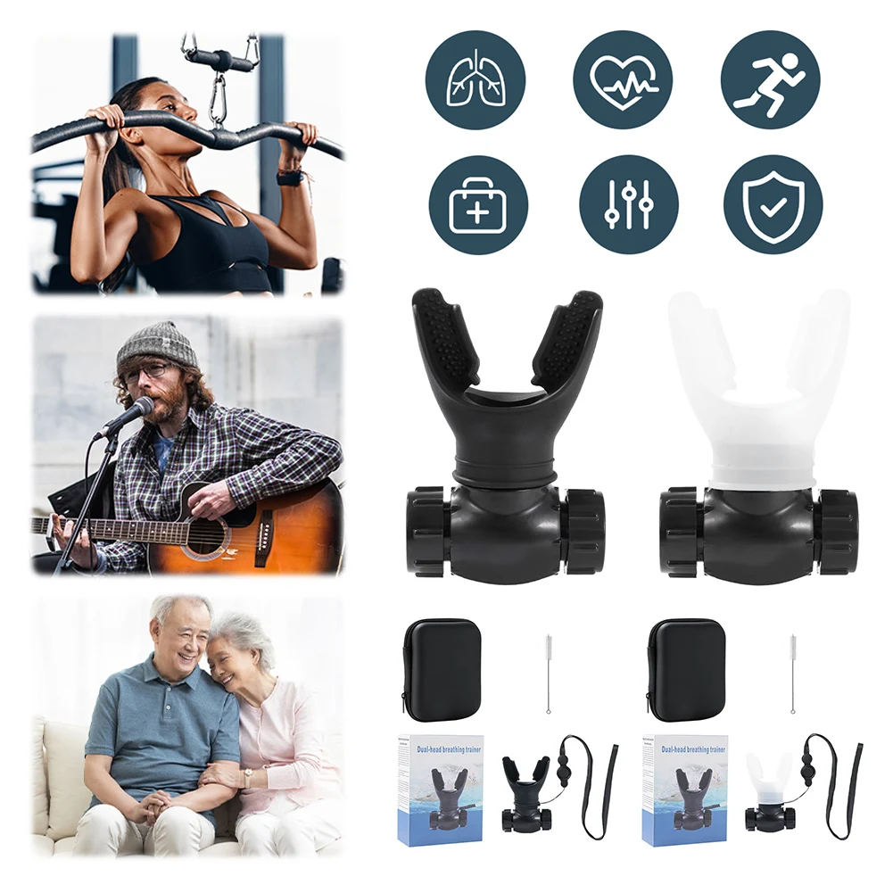 Breathing Trainer Inhale Respiratory Trainer Adjustable Lung Exercise Device Breathe Training Equipment for Cycling Running