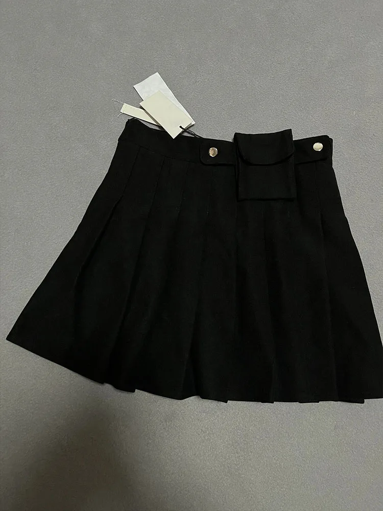 

High Quality Black Pleated Skirt Women's 2000s Aesthetic Vintage Classical Cozy A-Line Skirt Korean Party Prom Gothic Coquette