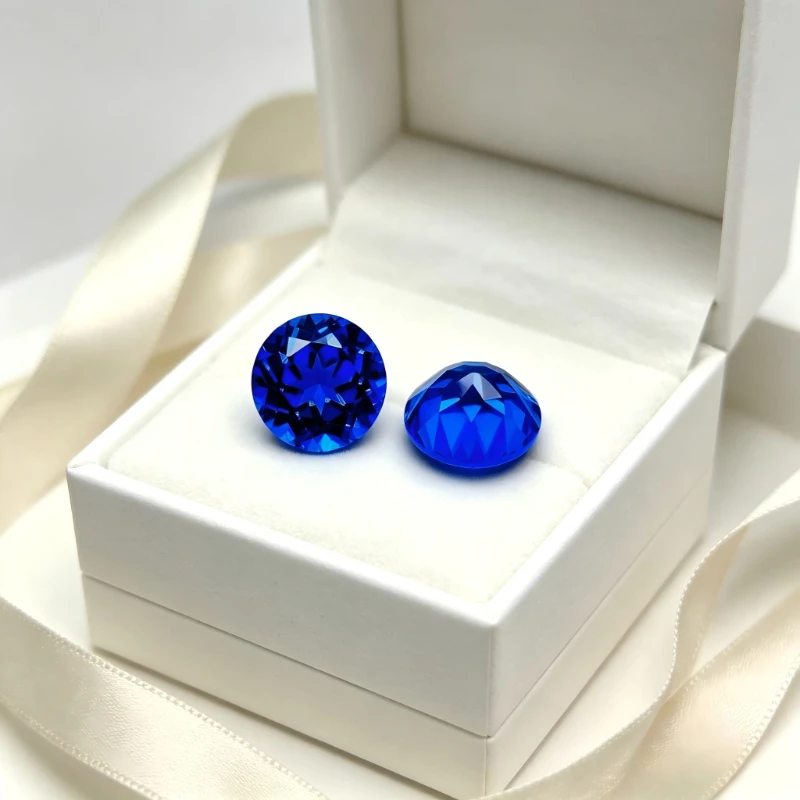Künstlicher Edelstein Kobaltspinel Runde Form Zertifikat DIY Schmuck – Detail 5