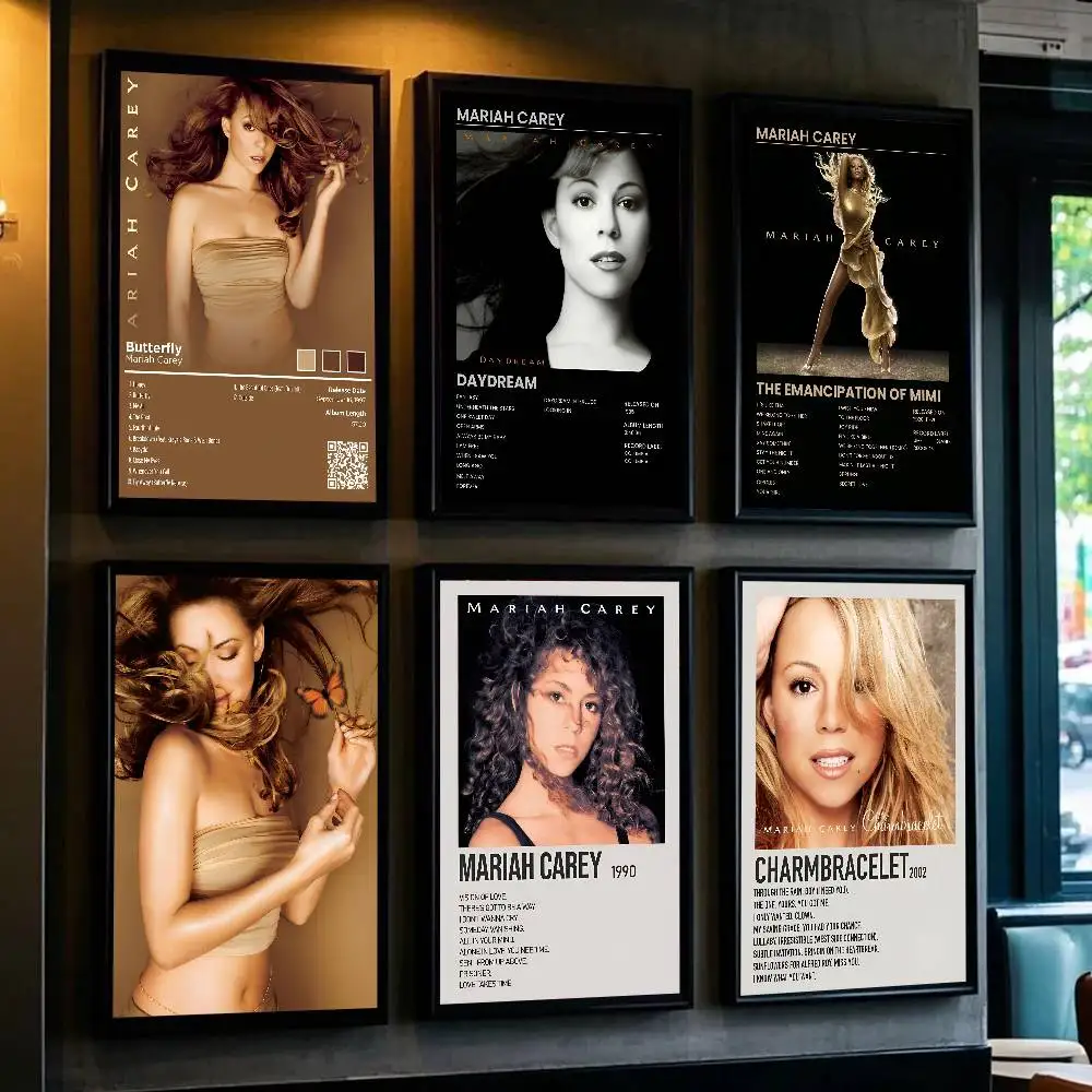 1 Stück Mariah Carey Butterfly Emancipation Musikalbum-Cover Poster Aufkleber Druck Wasserfeste Wandkunst für Wohnzimmer Heimdekoration