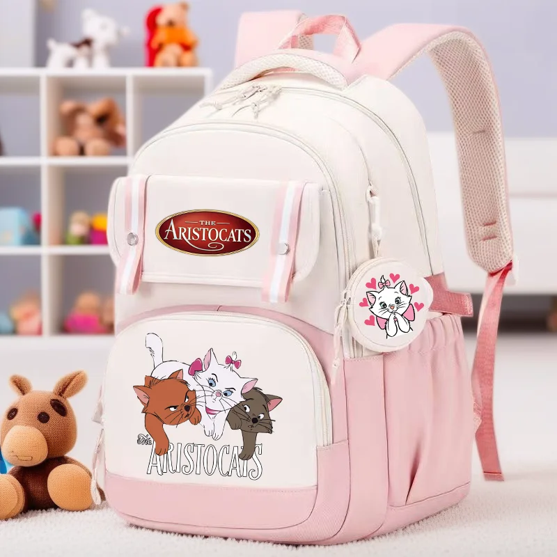 

The Aristocats Marie Cat Pink Backpack Student Boy Girl Schoolbag Kid Cartoon Bookbag Daypack Travel Knapsack With Coin Purse