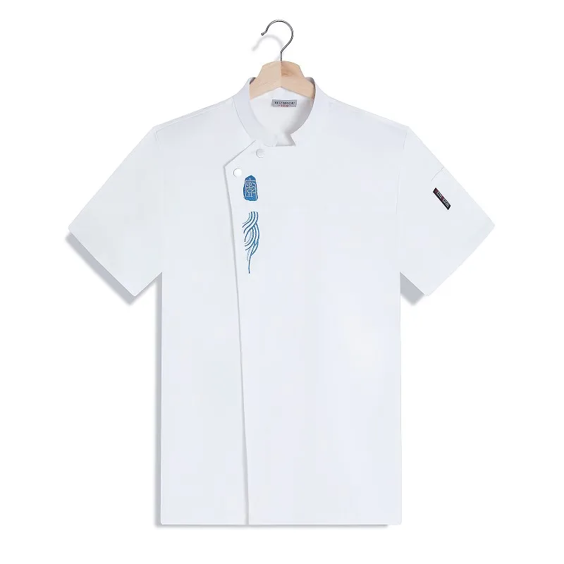 Heren Keuken Jas Met Korte Mouwen Chef-Koks Jas Kwaliteit Restaurant Uniform Hotel Catering Kookshirt Bakkerij Café Ober Tops