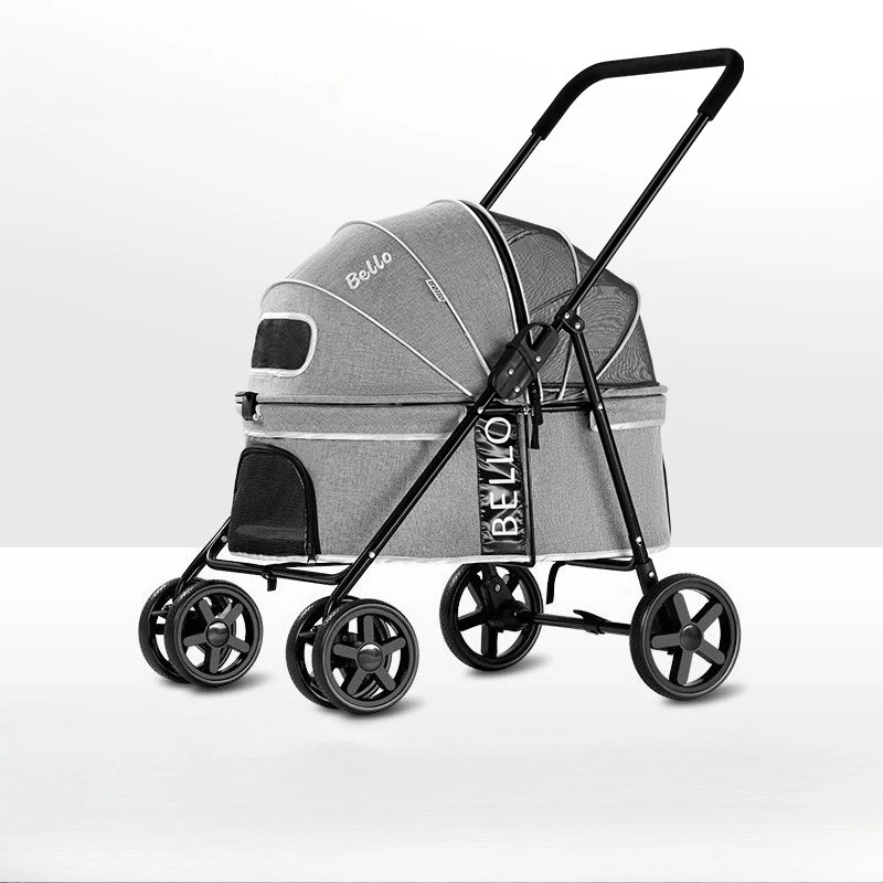 

Universal Metal Pet Stroller Lightweight Foldable Cat Dog Cart for Export
