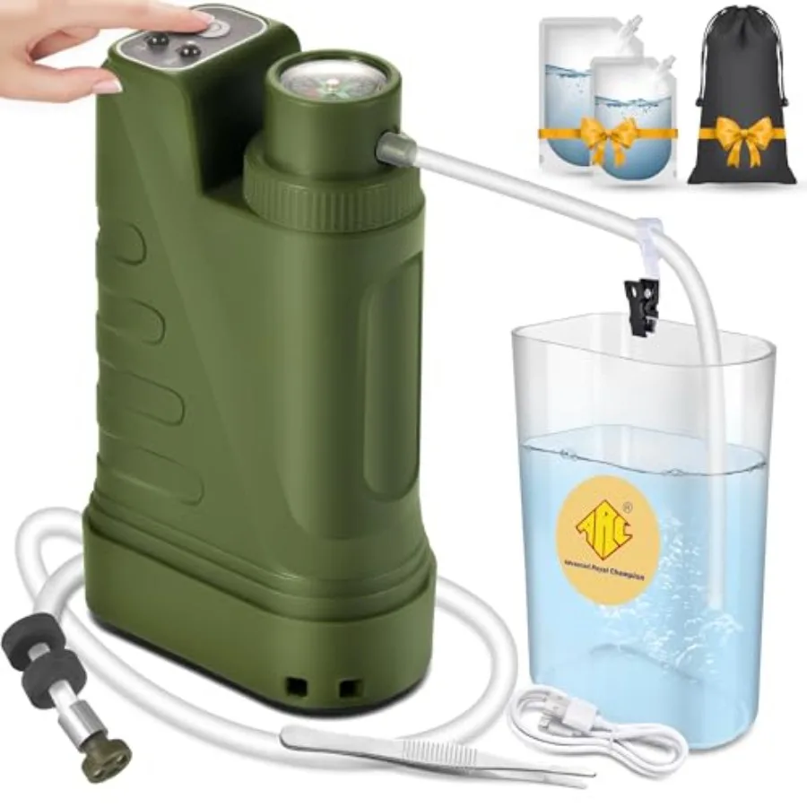 

Electric Portable Water Filter SurvivalFast Flow Lightweight 4-Layer Filtration Provide Better Tasting Reusable Water Purificat