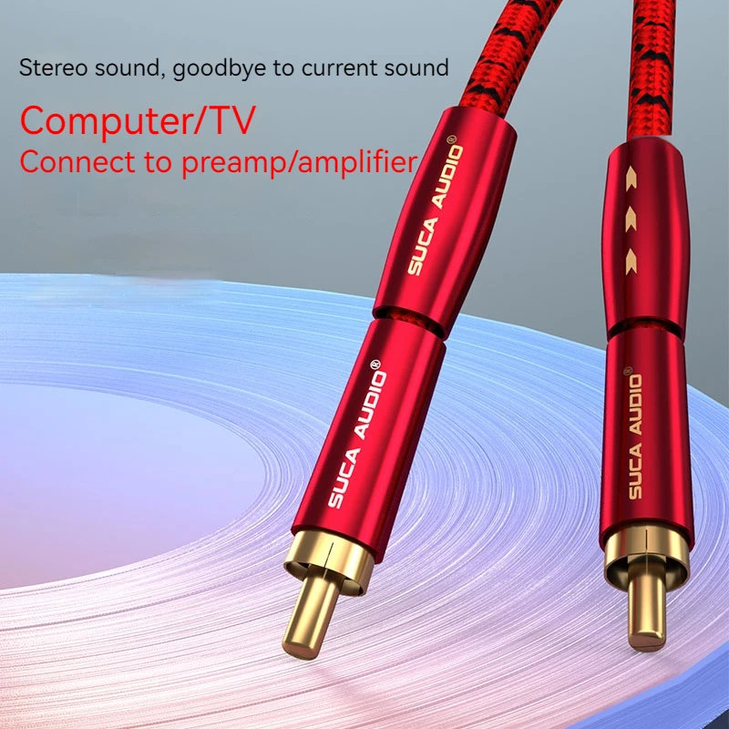 

Double Lotus head audio cable two to two audio connection cable speaker amplifier CD player gall blower RCA signal cable