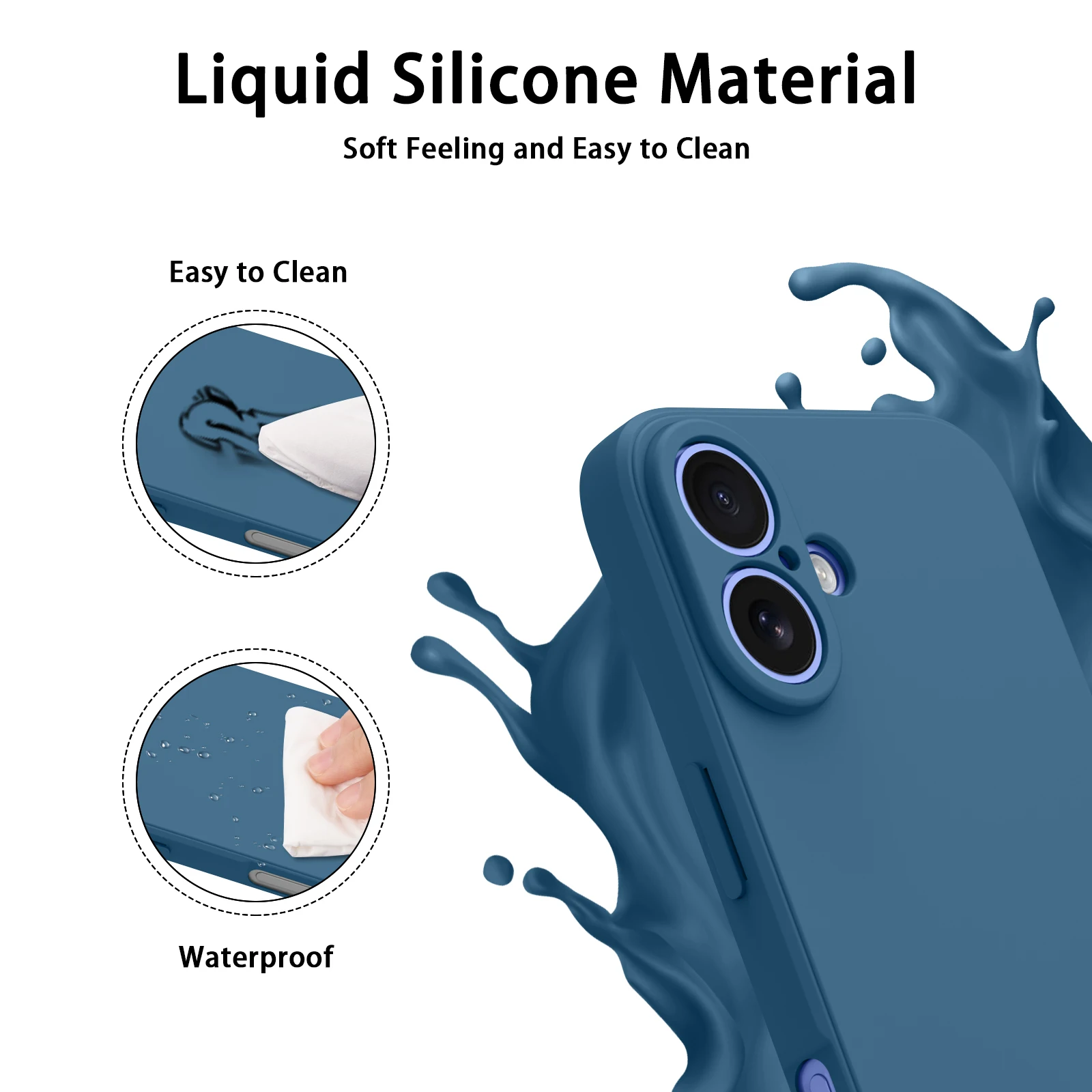 Original TPU Luxus Stoßfest Abdeckung Für iPhone 16 Fall Flüssigkeit Silikon Schutzhülle Telefon Abdeckung Für iPhone 16 Telefon Zubehör – Detail 4