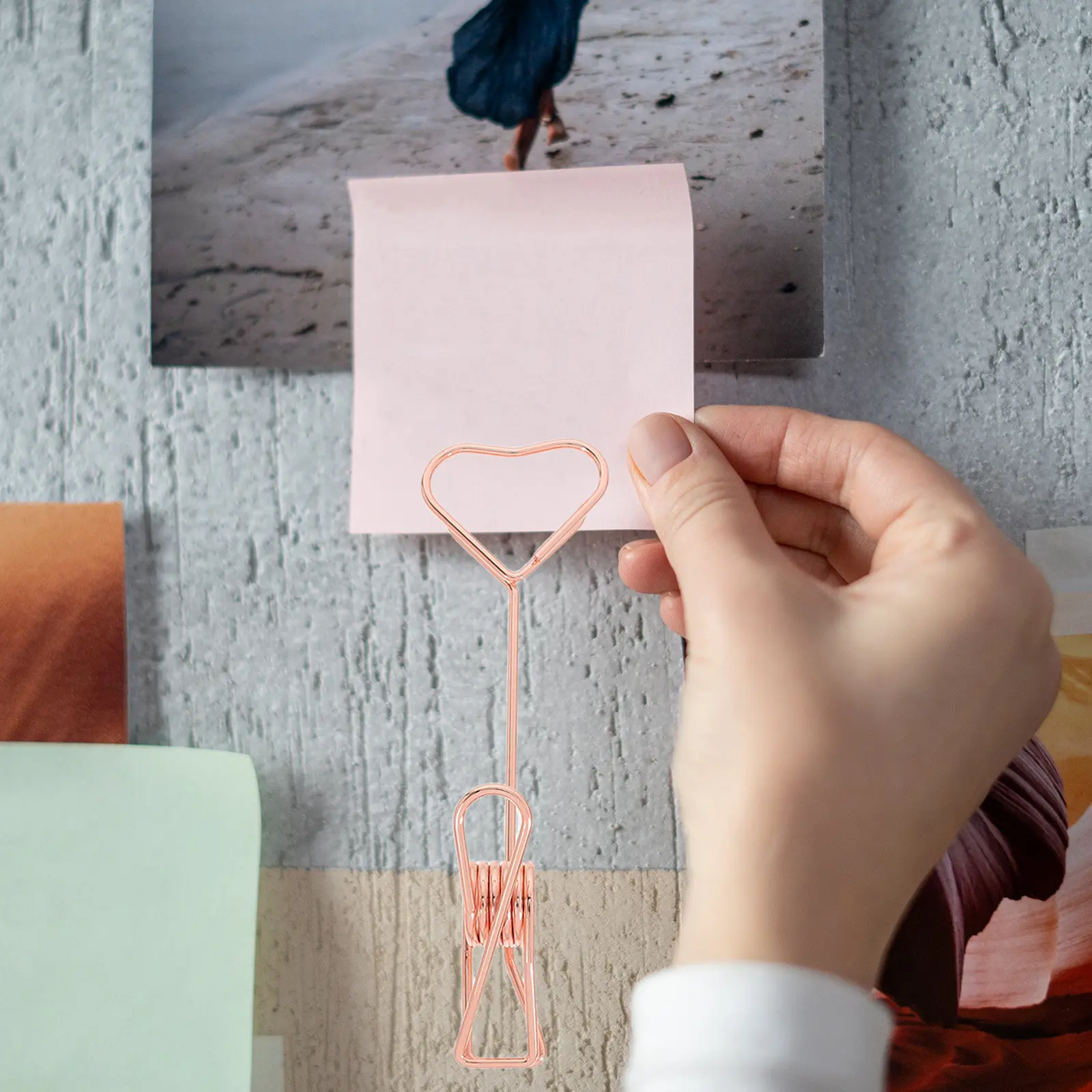 Metal Memo Holder Stands 6 Pack for Desk Cards Notes Photos Place Cards Office Home Party Decor