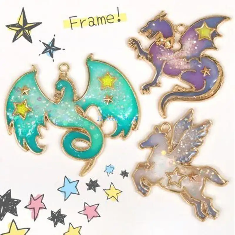 

37JB Silicone Alloy Frame Mold DIY Dragon Horse Frame Casting Molds DIY Craft Mold for Art Craft Making for Children