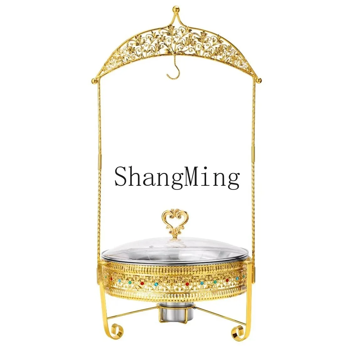 ZD stainless steel colored diamond visual buffet stove commercial hotel restaurant hanging cover dining stove alcohol stove