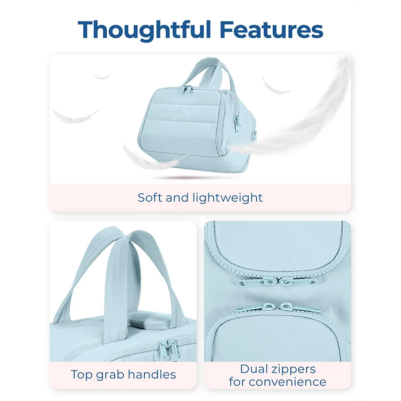 Große Kosmetiktasche - Tragbarer Reise-Organizer für Make-up, Hautpflege, Essentials - Für Unterwegs, Zuhause, Hotelaufenthalte – Detail 12