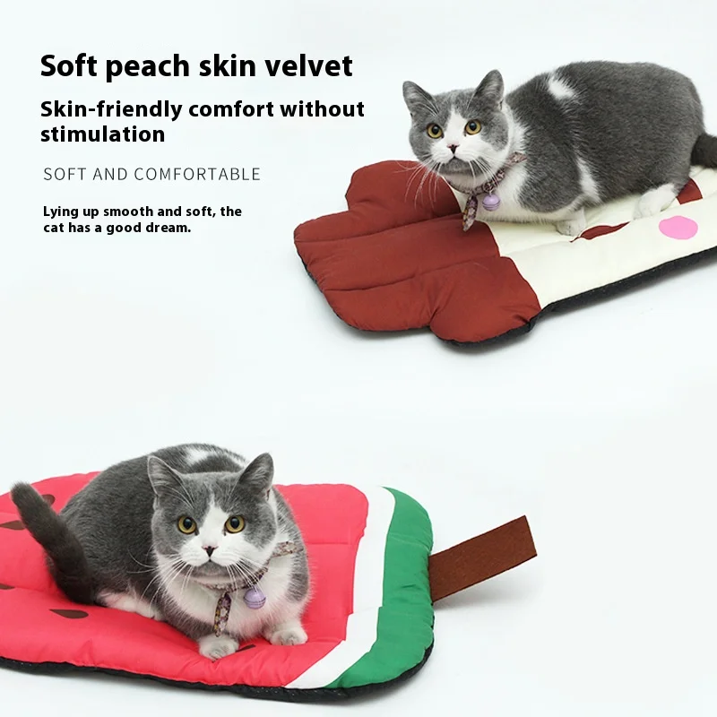 2024 Pet Cold Pads Scratch & Pressure Resistant Soft Soft Comfortable Fruit Shape Cooling Pads Cat Bed Cooling Pet Pads