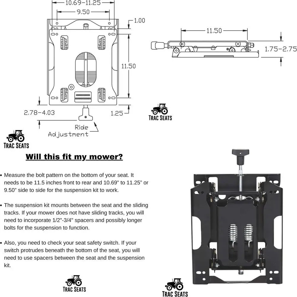 

Seat Suspension Kits for Snapper, Ariens, and Other Zero Turn Mowers