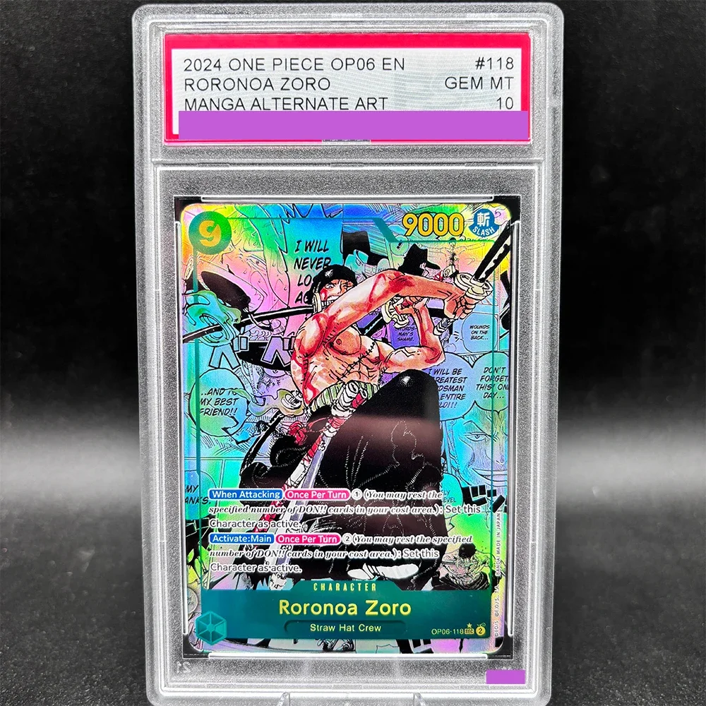 One Piece Collection Cards Rating Card RORONOA ZORO OP06-118 Copy 10Points Rating Card Anime Game Gift Toy