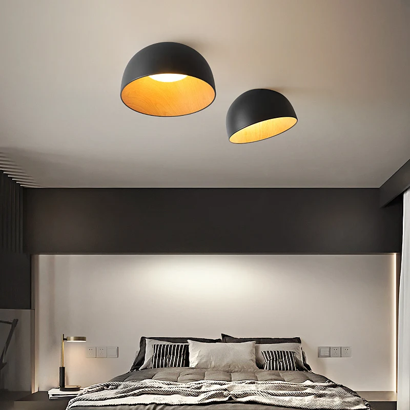 Contemporary Simple Ceiling Lamps Bedroom Dining Room Balcony Lighting Living Room Creative Nordic Semicircle LED Light Fixtures