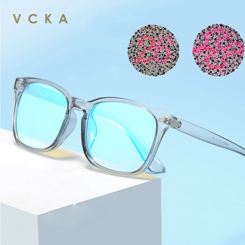 

VCKA Men Women Color-blindness Glasses Red Green Color Blind Corrective Eyewear Colorblind Test driver's License Eyeglasses