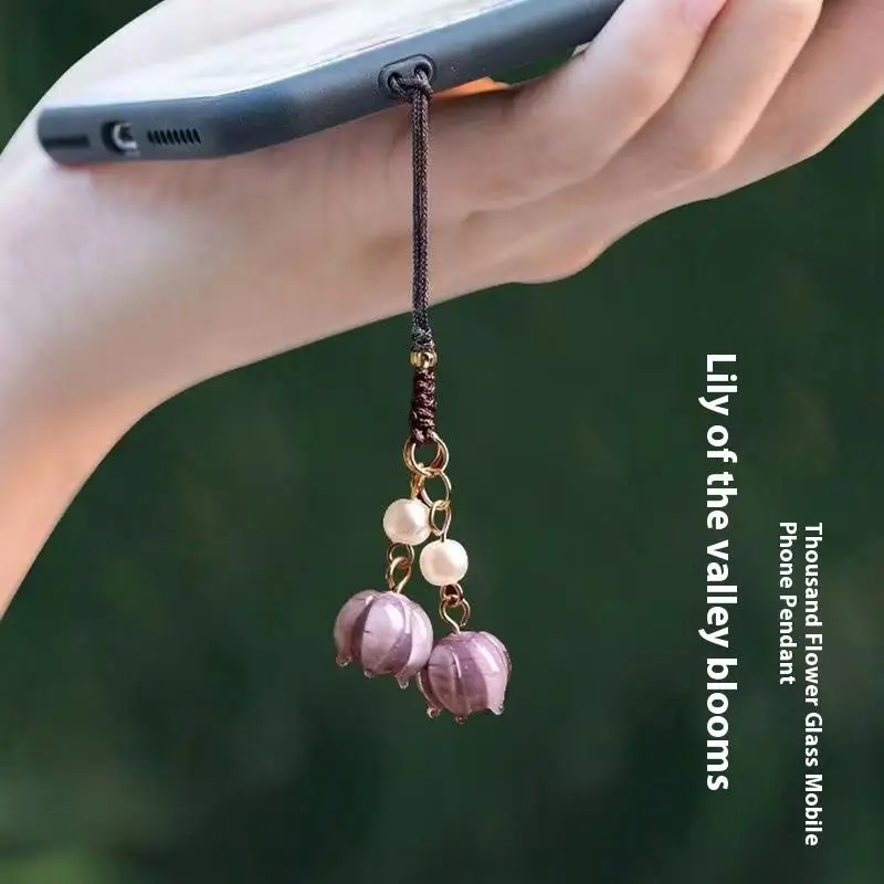 

1 шт., ремни для мобильного телефона с цветком тюльпана, очаровательный античный телефон, короткий ремешок, ручная веревка, кавайный брелок, ремешок для телефона, модный кулон