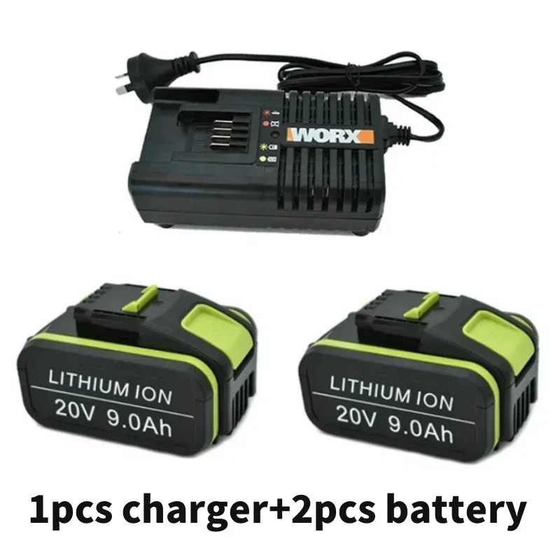 20V 9000mAh Lithium Rechargeable Replacement Battery for Worx Power Tools WA3551 WA3553 WX390 WX176 WX178 WX386 WX678+Charger