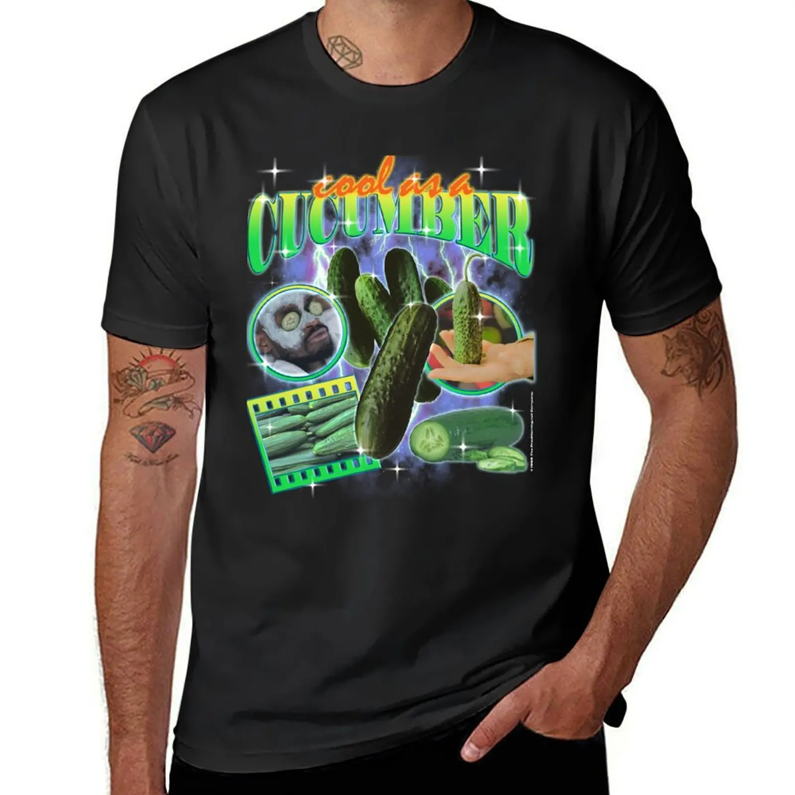 Cool as a Cucumber ('90s Bootleg Tee Style) T-Shirt hippie clothes sweat plain black t shirts men