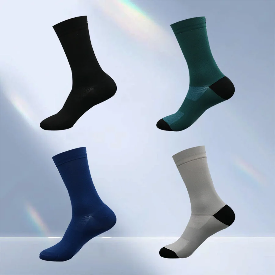 Cycling Socks Mid Calf Unisex Quick Dry Running Sports Socks Breathable Moisture Wicking Athletic Socks for Biking Running