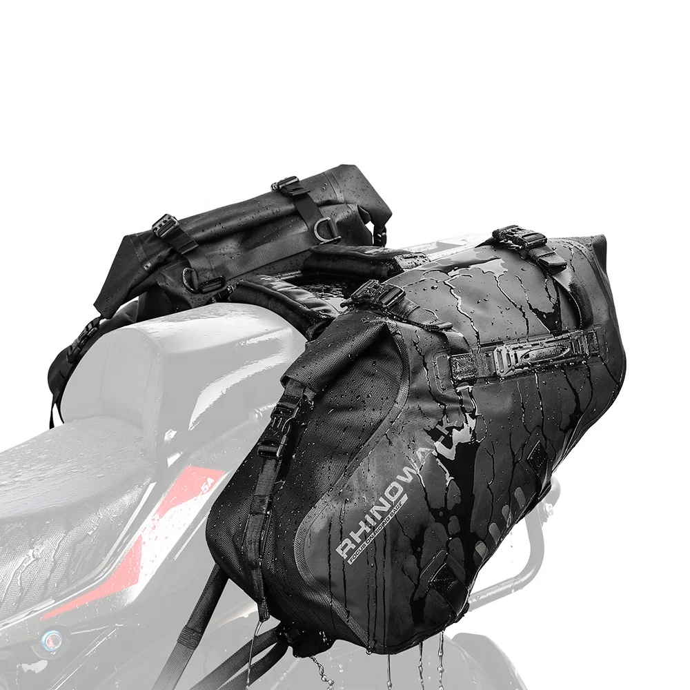 Rhinowalk Motorcycle Pannier Pair Bag Sturdy Drift Bike Saddle Seat Bag for Motorbike Luggage Touring Adventure