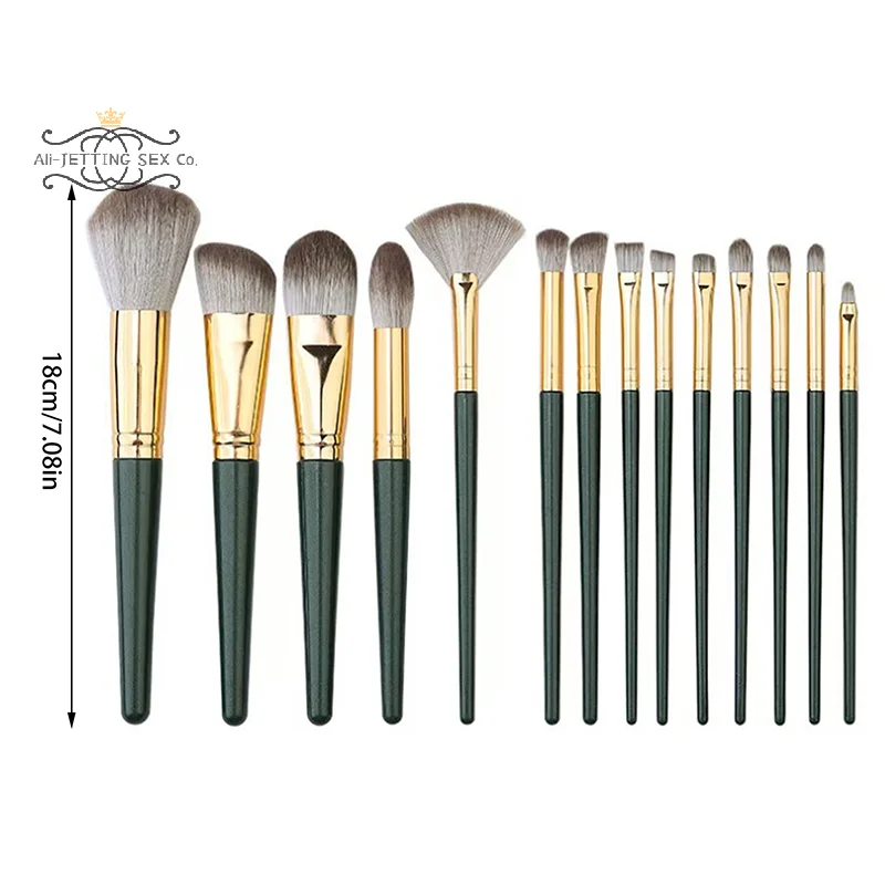 14 pièces pinceaux de maquillage ensemble doux visage yeux maquillage brosse fard à paupières brosse sourcil mettre en évidence lèvres brosse multifonctionnelle débutant